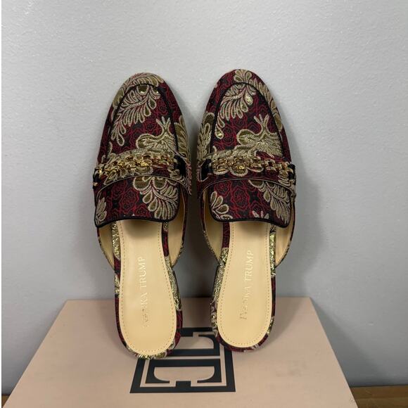Ivanka Trump Warda Brocade Mules in Red Fabric Multi Women's Size 7.5 - Picture 11 of 11